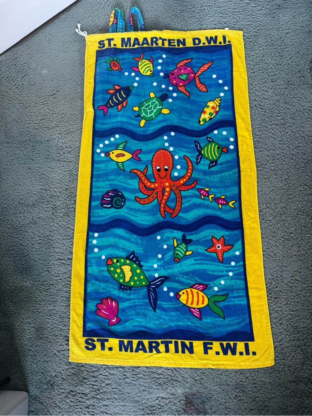 St. Maarten F.W.I. 2-in-1 Tropical Beach Towel Backpack
